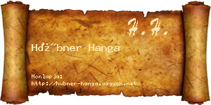 Hübner Hanga névjegykártya